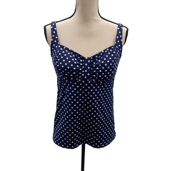 Other - Lands’ End Size 12 Polkadot Swim Tankini Top Underwire